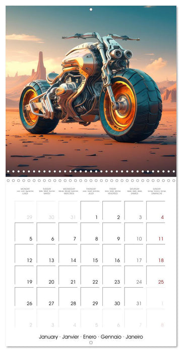 Motos de Fantaisie (CALVENDO Calendrier mensuel 2026)