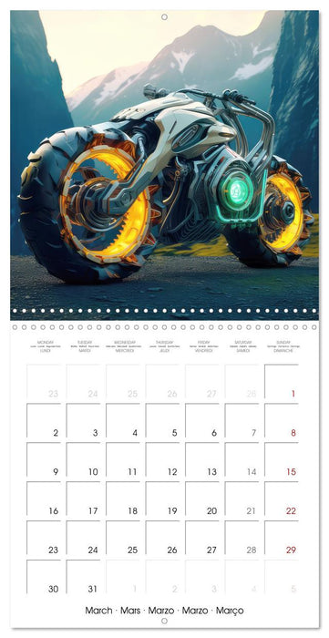 Motos de Fantaisie (CALVENDO Calendrier mensuel 2026)