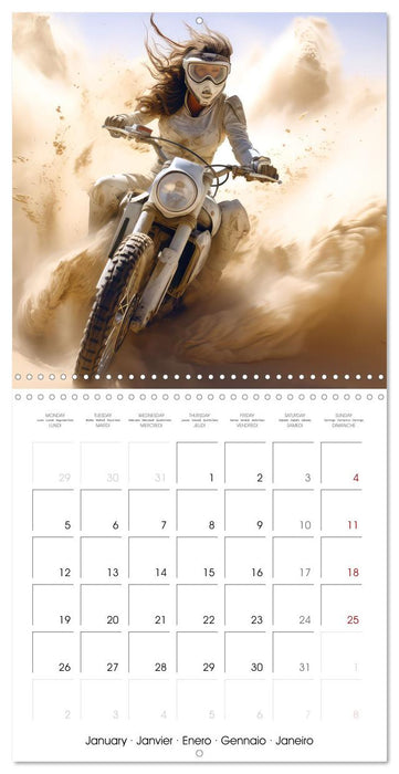 Motorbike desert race (CALVENDO Monthly Calendar 2026)