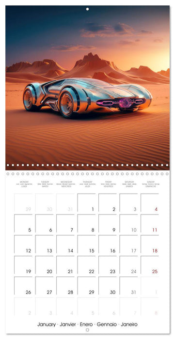 Voitures futuristes étonnantes (CALVENDO Calendrier mensuel 2026)