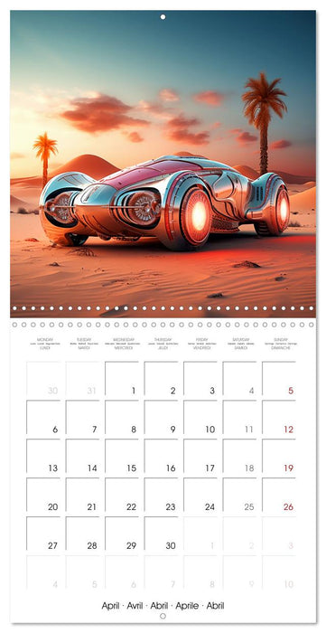Voitures futuristes étonnantes (CALVENDO Calendrier mensuel 2026)