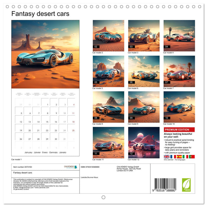 Fantasy desert cars (CALVENDO Monthly Calendar 2026)
