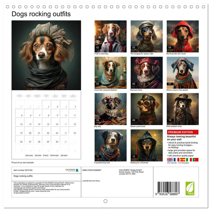 Dogs rocking outfits (CALVENDO Monthly Calendar 2026)