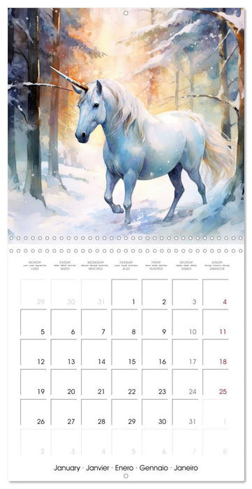 Licornes de conte de fées (CALVENDO Calendrier mensuel 2026)