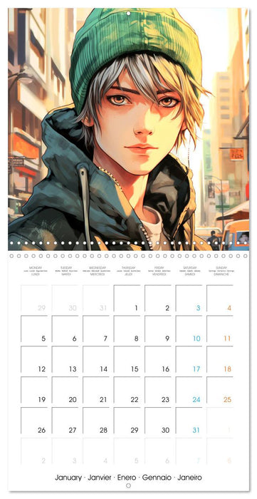 Manga boys (CALVENDO Calendrier mensuel 2026)