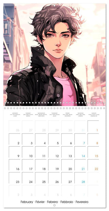 Manga boys (CALVENDO Calendrier mensuel 2026)