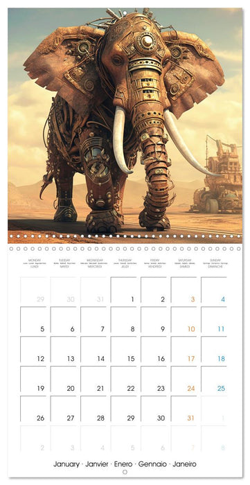 Créatures rétro-mécaniques (CALVENDO Calendrier mensuel 2026)
