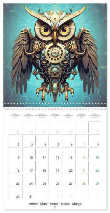 Créatures rétro-mécaniques (CALVENDO Calendrier mensuel 2026)
