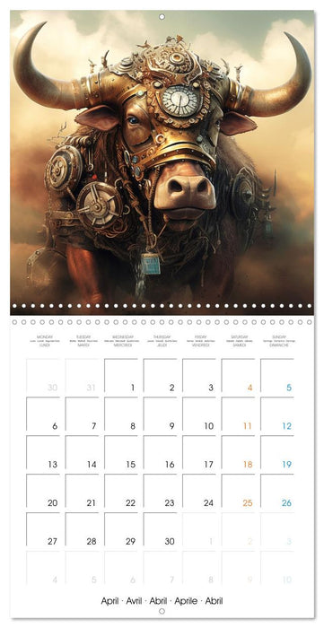 Créatures rétro-mécaniques (CALVENDO Calendrier mensuel 2026)