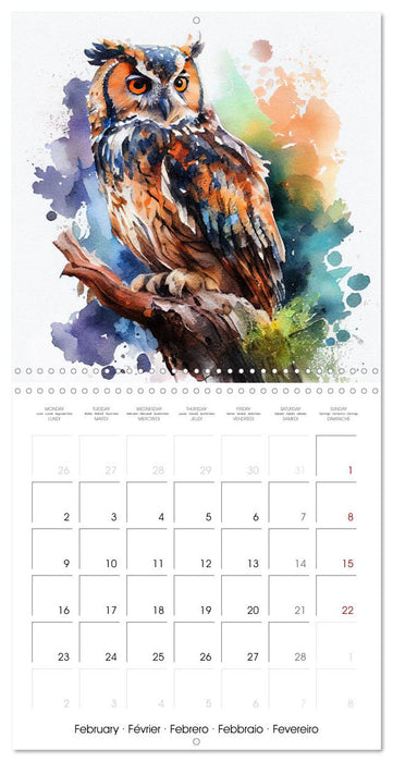 Wildlife in Watercolor (CALVENDO Monthly Calendar 2026)