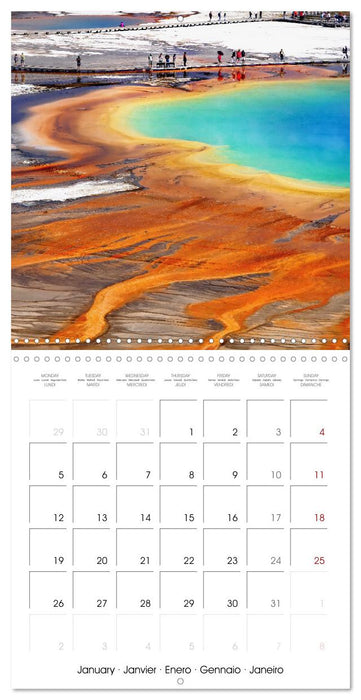 Yellowstone, Hot springs and geysers (CALVENDO Monthly Calendar 2026)