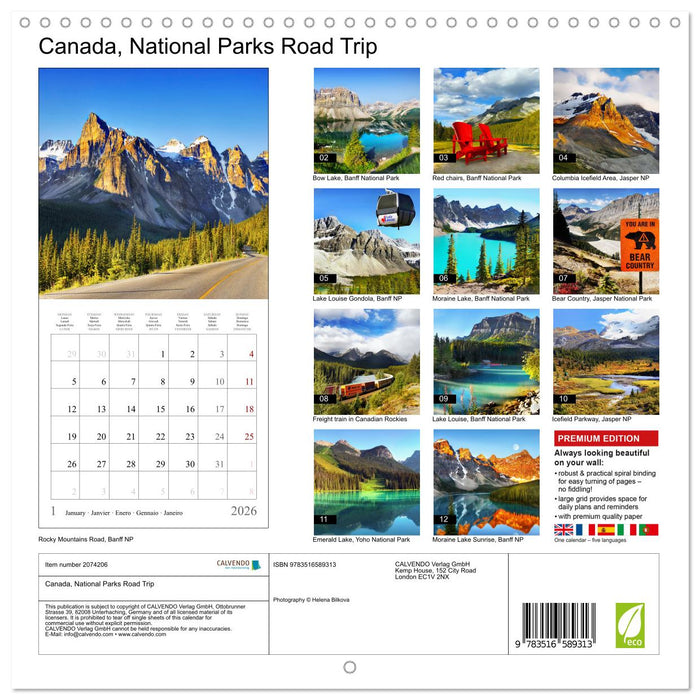 Canada, National Parks Road Trip (CALVENDO Monthly Calendar 2026)