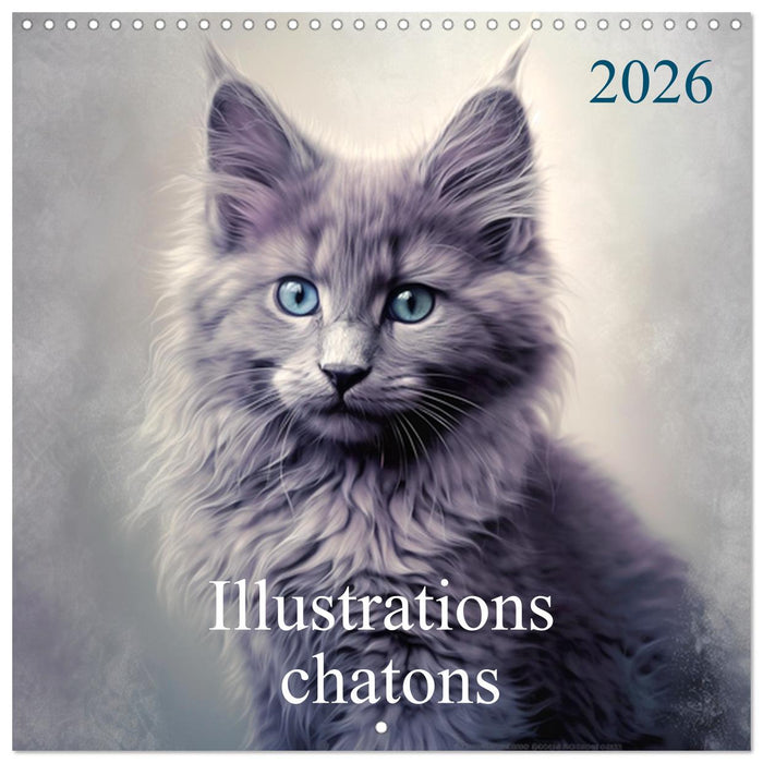 Illustrations Chatons (CALVENDO Calendrier mensuel 2026)