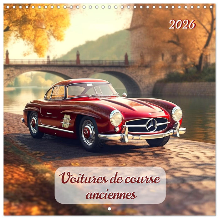 Voitures de course anciennes (CALVENDO Calendrier mensuel 2026)