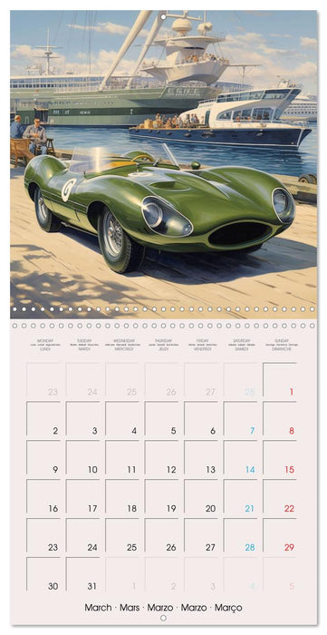 Voitures de course anciennes (CALVENDO Calendrier mensuel 2026)