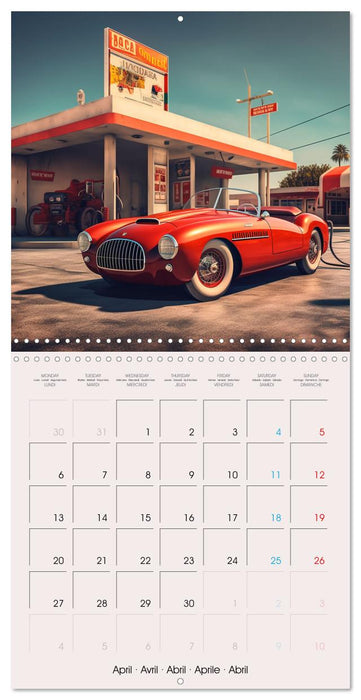 Voitures de course anciennes (CALVENDO Calendrier mensuel 2026)
