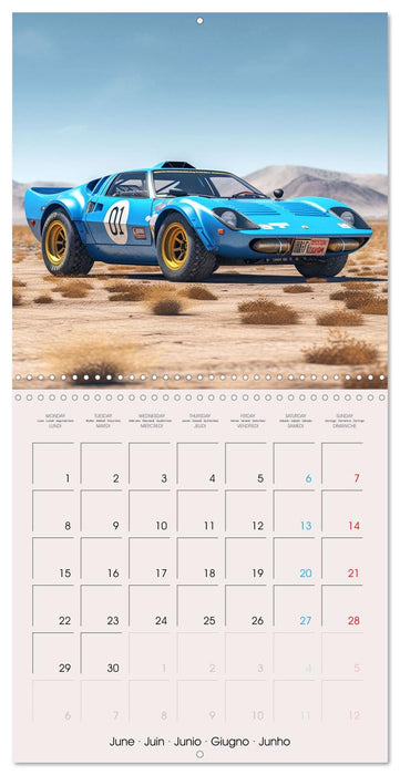 Voitures de course anciennes (CALVENDO Calendrier mensuel 2026)