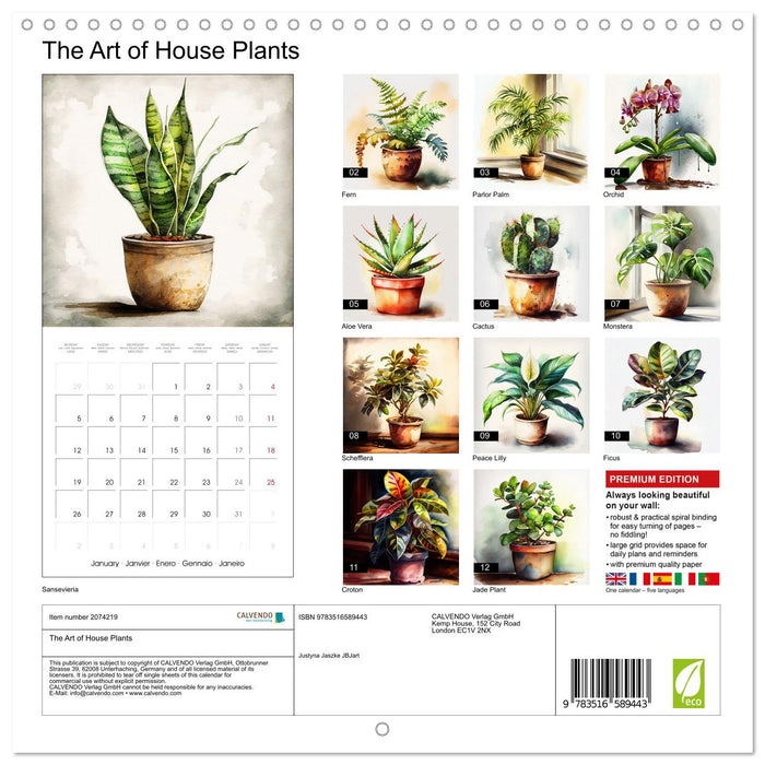 The Art of House Plants (CALVENDO Monthly Calendar 2026)