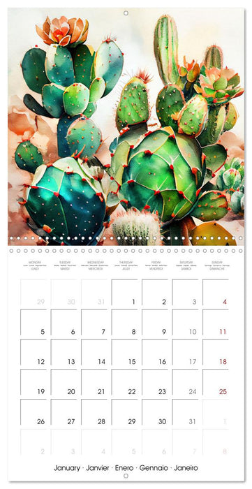 The Art of Succulents and Cacti (CALVENDO Monthly Calendar 2026)
