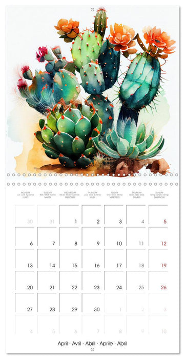 The Art of Succulents and Cacti (CALVENDO Monthly Calendar 2026)