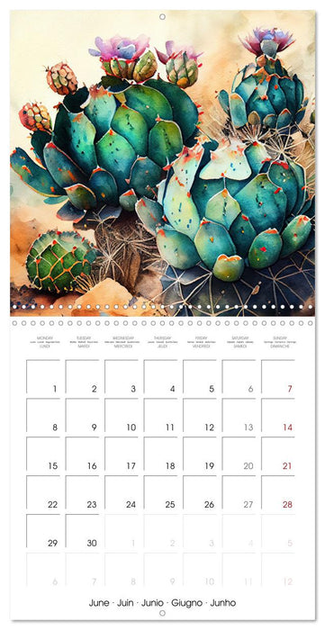 The Art of Succulents and Cacti (CALVENDO Monthly Calendar 2026)