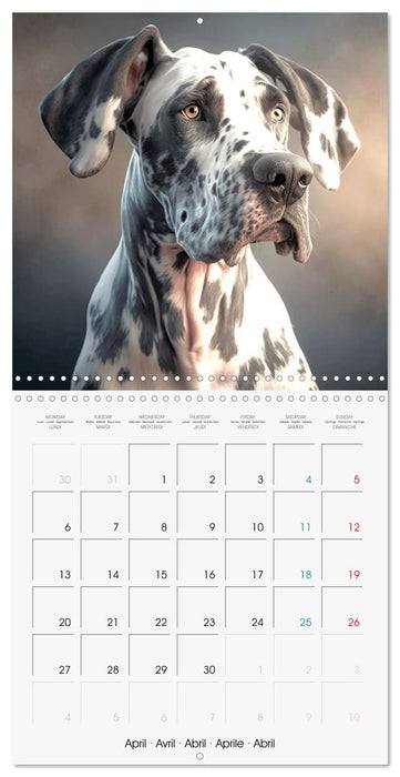 Portraits de grands chiens (CALVENDO Calendrier mensuel 2026)