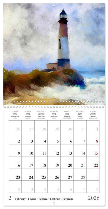 Phares de fantaisie (CALVENDO Calendrier mensuel 2026)