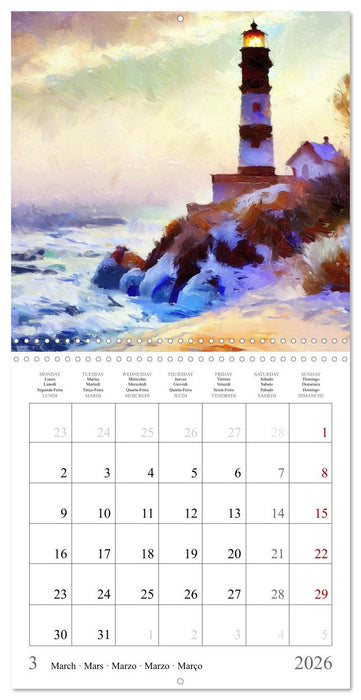 Phares de fantaisie (CALVENDO Calendrier mensuel 2026)
