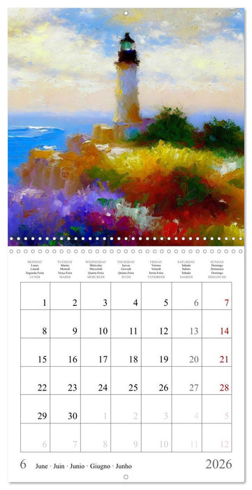 Phares de fantaisie (CALVENDO Calendrier mensuel 2026)