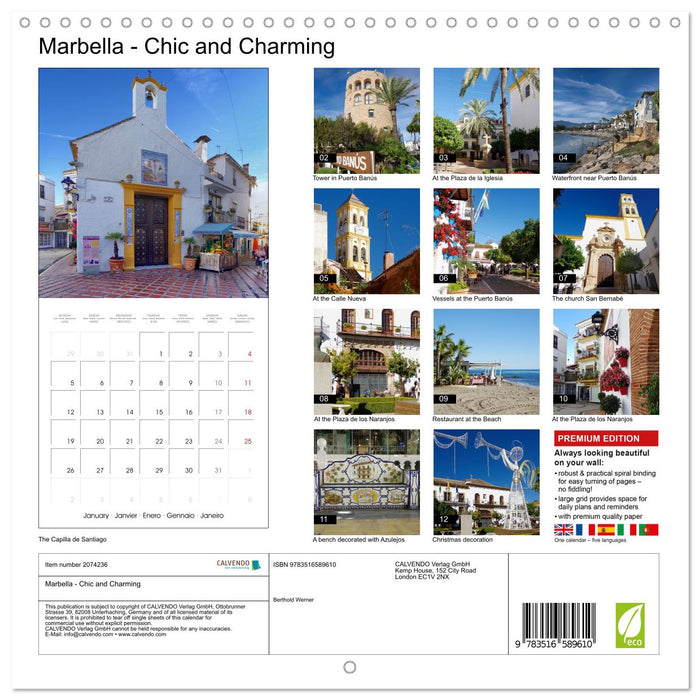 Marbella - Chic and Charming (CALVENDO Monthly Calendar 2026)