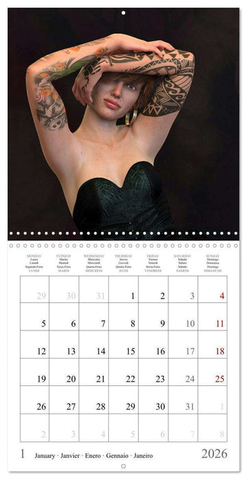 Tattoos on nice skin (CALVENDO Monthly Calendar 2026)
