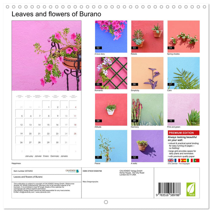 Leaves and flowers of Burano (CALVENDO Monthly Calendar 2026)