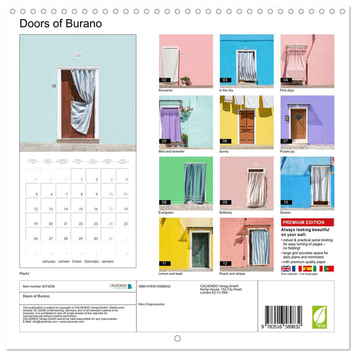 Doors of Burano (CALVENDO Monthly Calendar 2026)