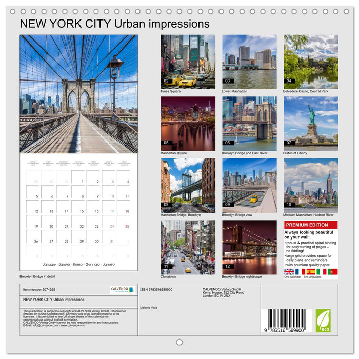 NEW YORK CITY Urban impressions (CALVENDO Monthly Calendar 2026)