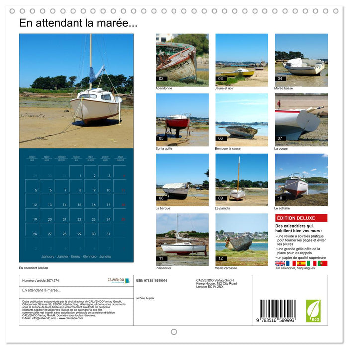 En attendant la marée... (CALVENDO Calendrier mensuel 2026)