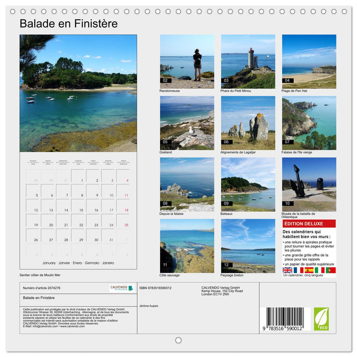 Balade en Finistère (CALVENDO Calendrier mensuel 2026)