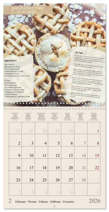 vegan indulgences - one plant-based recipe for each month (CALVENDO Monthly Calendar 2026)