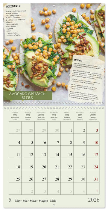 vegan indulgences - one plant-based recipe for each month (CALVENDO Monthly Calendar 2026)