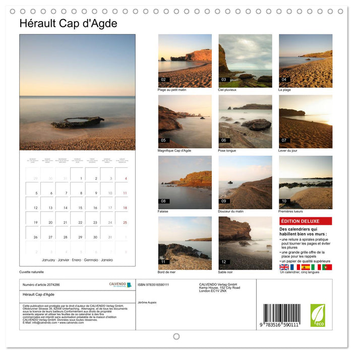 Hérault Cap d'Agde (CALVENDO Calendrier mensuel 2026)