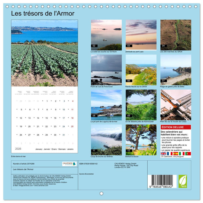 Les trésors de l'Armor (CALVENDO Calendrier mensuel 2026)
