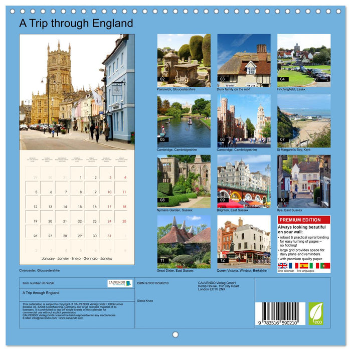A Trip through England (CALVENDO Monthly Calendar 2026)