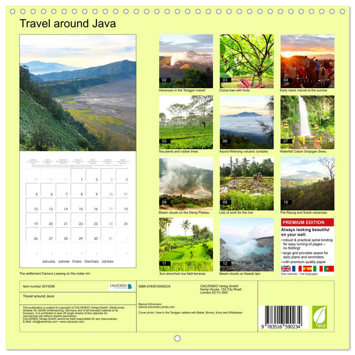 Travel around Java (CALVENDO Monthly Calendar 2026)