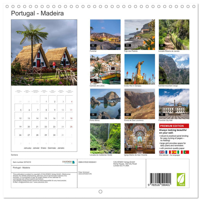 Portugal - Madeira (CALVENDO Monthly Calendar 2026)
