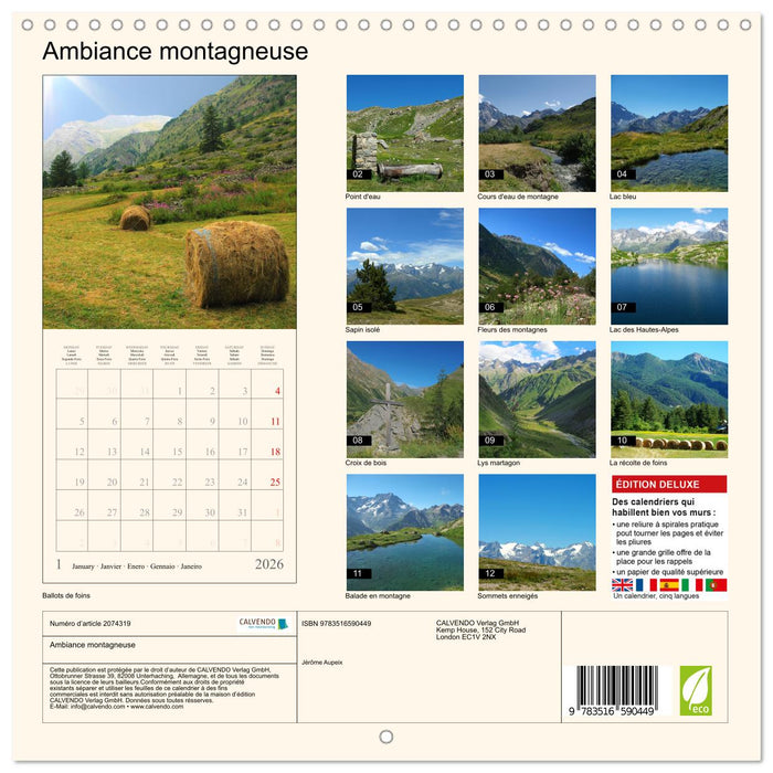 Ambiance montagneuse (CALVENDO Calendrier mensuel 2026)