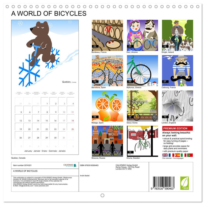 A WORLD OF BICYCLES (CALVENDO Monthly Calendar 2026)