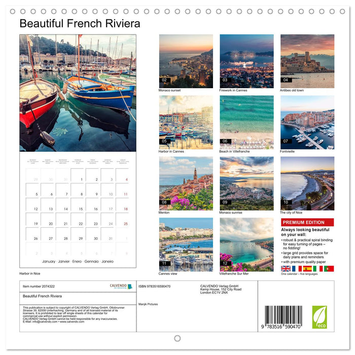 Beautiful French Riviera (CALVENDO Monthly Calendar 2026)
