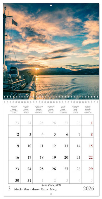 Trondheim, Tromsø, Longyearbyen (CALVENDO Monthly Calendar 2026)