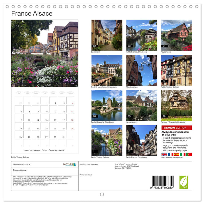 France Alsace (CALVENDO Monthly Calendar 2026)