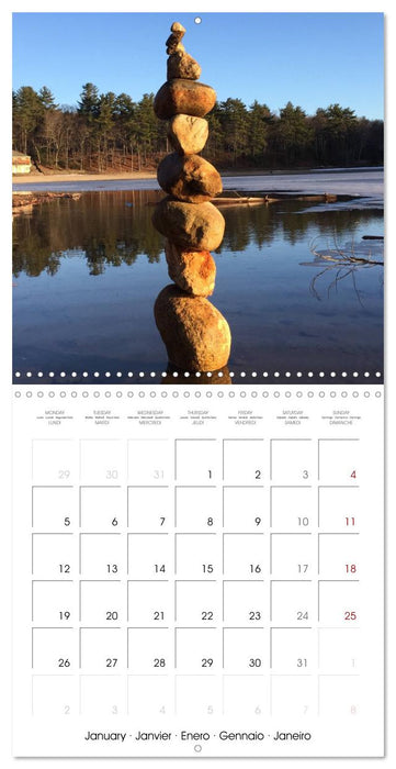 Stone Balancing at Walden Pond (CALVENDO Monthly Calendar 2026)