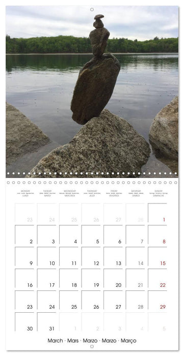 Stone Balancing at Walden Pond (CALVENDO Monthly Calendar 2026)
